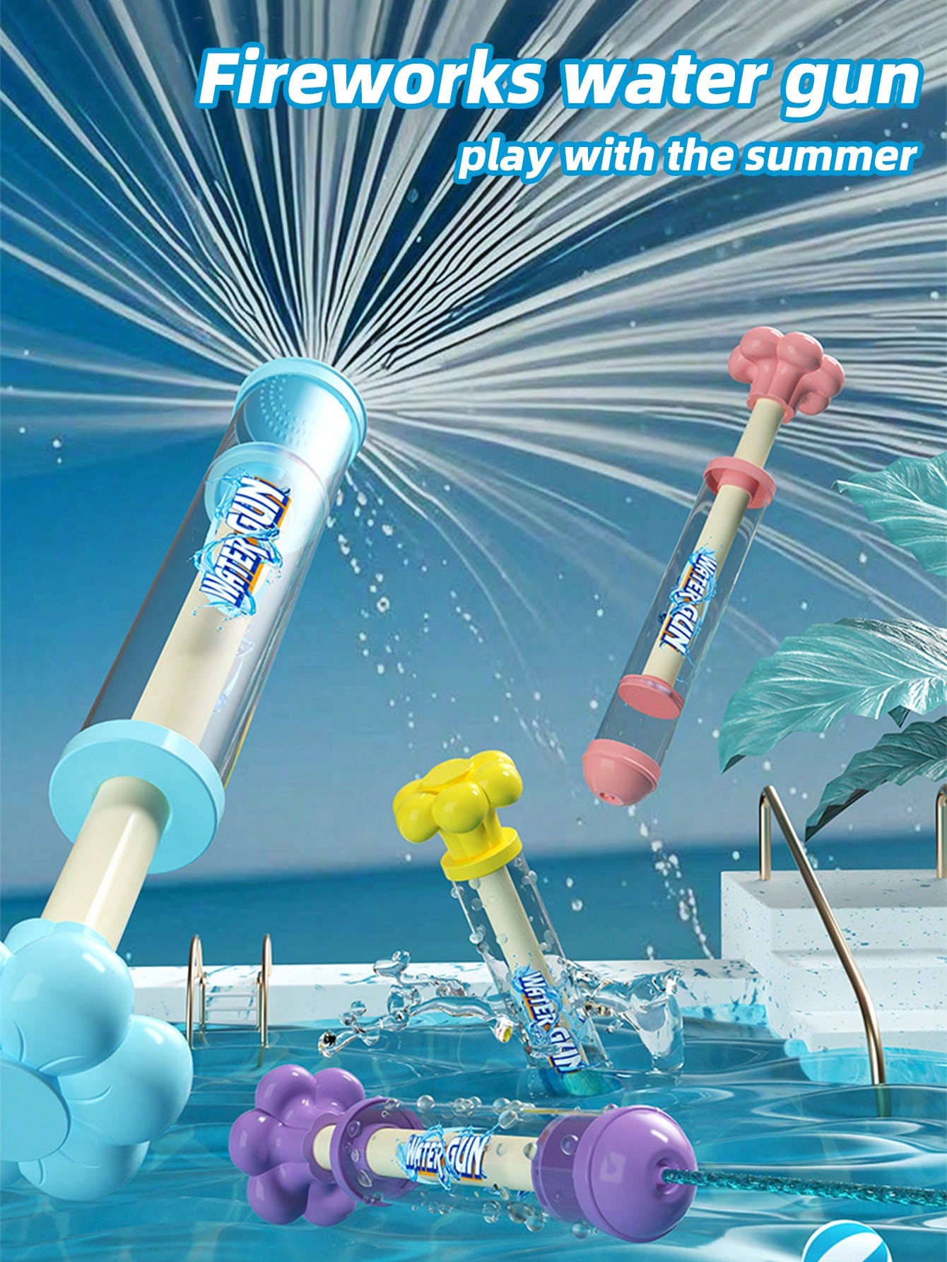 http___img.ltwebstatic.com_v4_j_spmp_2025_05_15_88_17473056435dc1759872b561cd3b4e85ebf04034df 1pc Firework Water Gun, Children's Toy, Large Capacity Pump-Type Water Blaster, Ideal For Beach, Backyard, Garden, Pool, Outdoor Activities, Parties, Water Play, Portable, Party Game, Kids Water Play, Children's Birthday/Holiday Gift (Some Colors Random) - Image 1