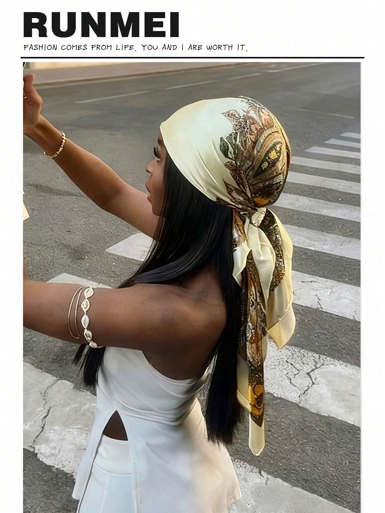 http___img.ltwebstatic.com_v4_j_spmp_2025_10_24_73_1761268862ac85c3abe10c1eddf88c084bf5fcf0c0 1pc Minimalist Printed Satin Scarf, New Spring Fashion Accessory Scarf, Suitable For Women, Can Be Used As A Waistband, Bag Decoration, Ribbon, Headband Or Scarf, An Ideal Choice To Enhance Your Overall Look. - Image 1
