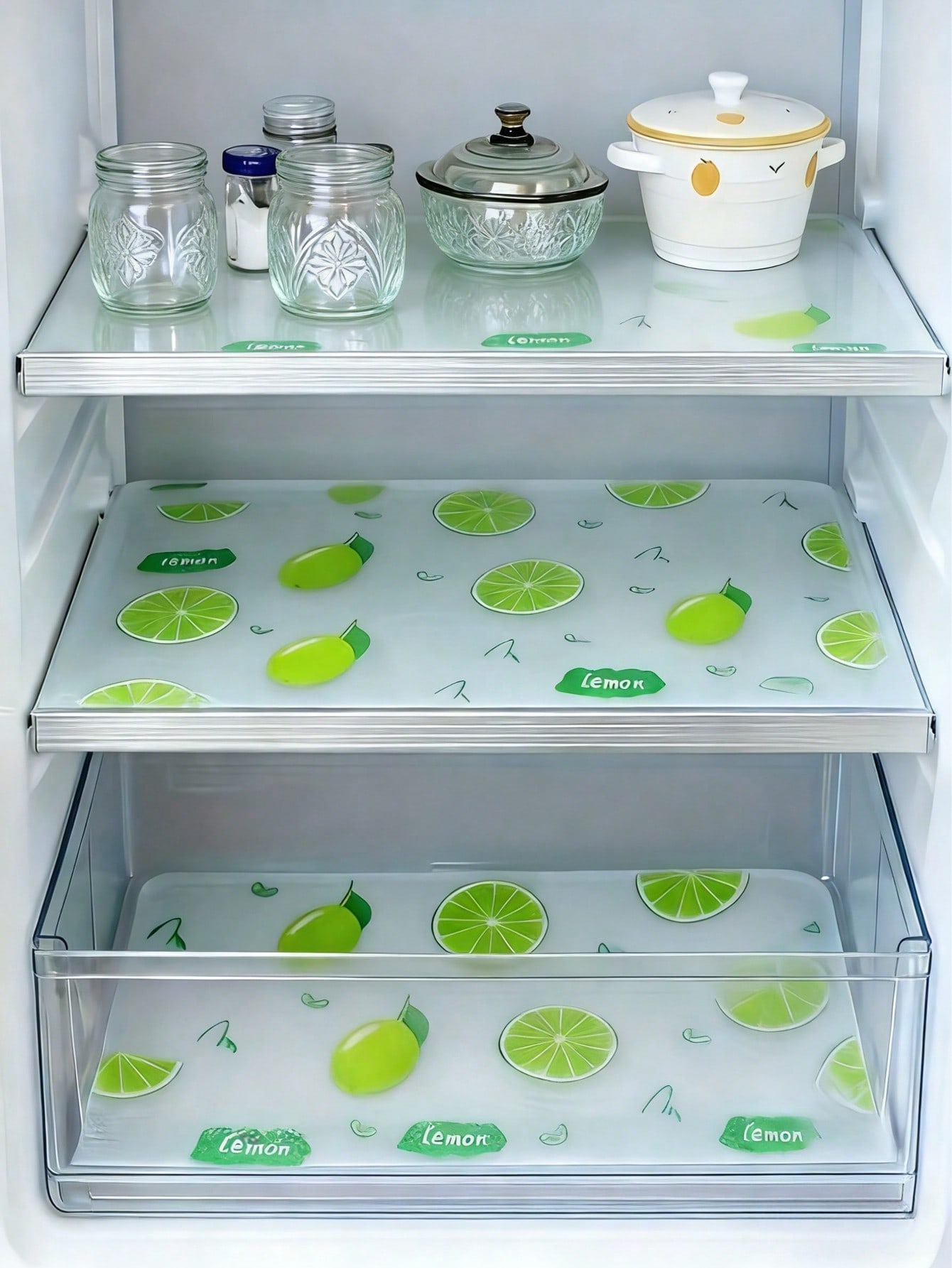 http___img.ltwebstatic.com_v4_j_spmp_2026_01_26_30_176940733677c9d77447bf7f934032e8c58cb0ea67 4pcs Waterproof Refrigerator Mats - Moisture-Proof, Anti-Slip, Washable And Reusable. Made Of EVA Material With A Novel Lemon Pattern. Suitable For Refrigerator And Kitchen Decor - Image 1