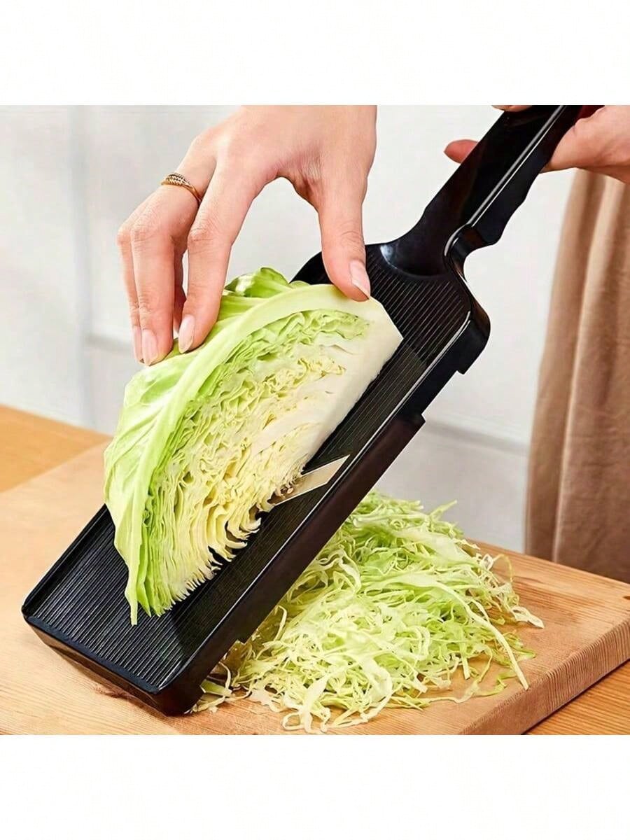 http___img.ltwebstatic.com_v4_j_spmp_2026_02_09_4f_17706272605932105ba8cbb2a6953cf00403e0c787 1pc Manual Cabbage Slicer - Multifunctional Vegetable Chopper And Grater, Stainless Steel Blades, Suitable For Shredding Cabbage, Greens, Cucumbers, Onions, Carrots, Potatoes And Other Produce For Salads. Kitchen Slicing Tool, Vegetable Slicer And Chopper, Portable And Easy To Clean, Durable For Home Cooking, Outdoor Camping BBQ, Restaurants. Ideal Gift For Homemakers/Chefs, Cabbage Shredder, Peeler, Julienne Slicer. Mother's Day Gift - Image 1