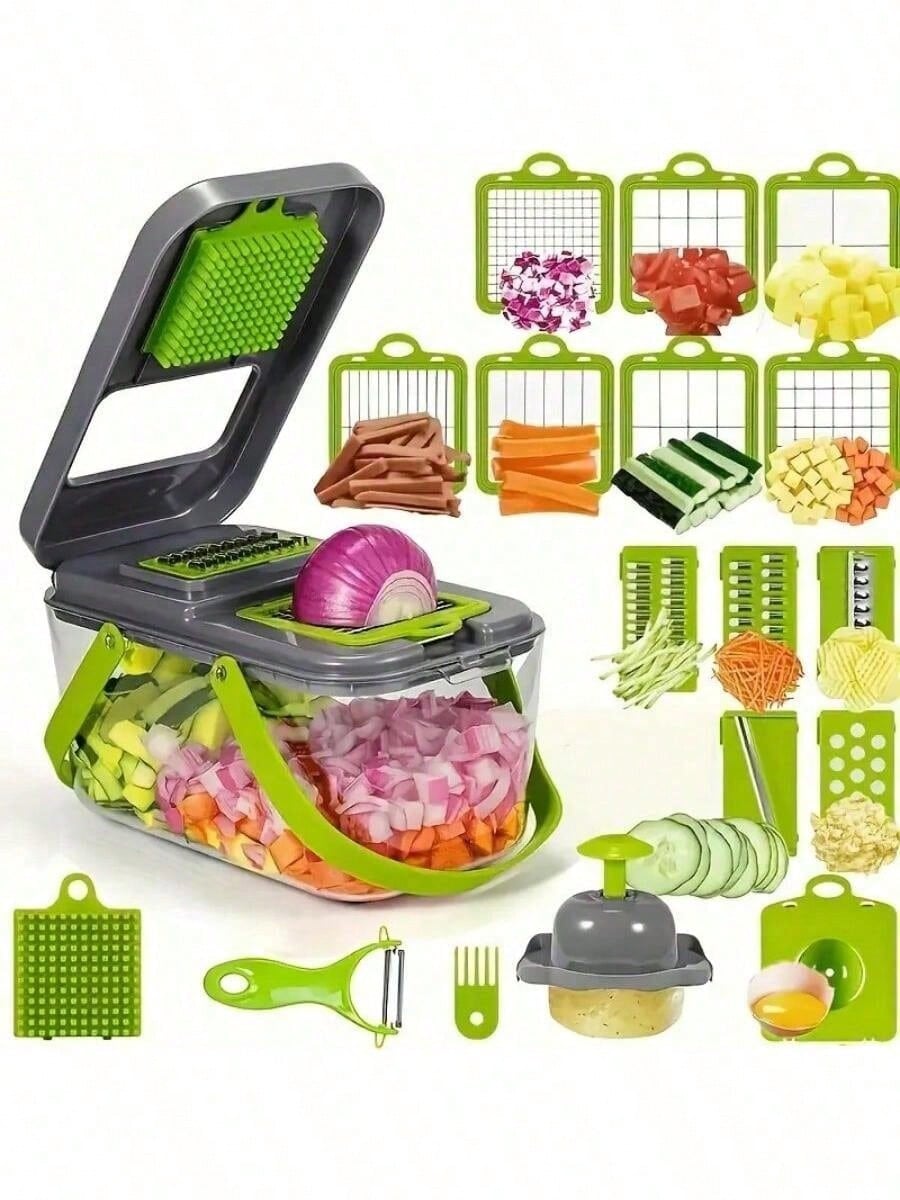 http___img.ltwebstatic.com_v4_j_spmp_2026_03_04_9b_1772625911f27c25f129ddbb26b4bbcbe0bb90c611 1pc Multi-Function Onion Chopper, Vegetable Cutter, Food Processor With Filter, Onion Chopper With Container, Carrot & Garlic Chopper With Container, Kitchen Tool, Kitchen Accessory, Suitable For Home/Restaurant Quick Onion Chopping - Image 1