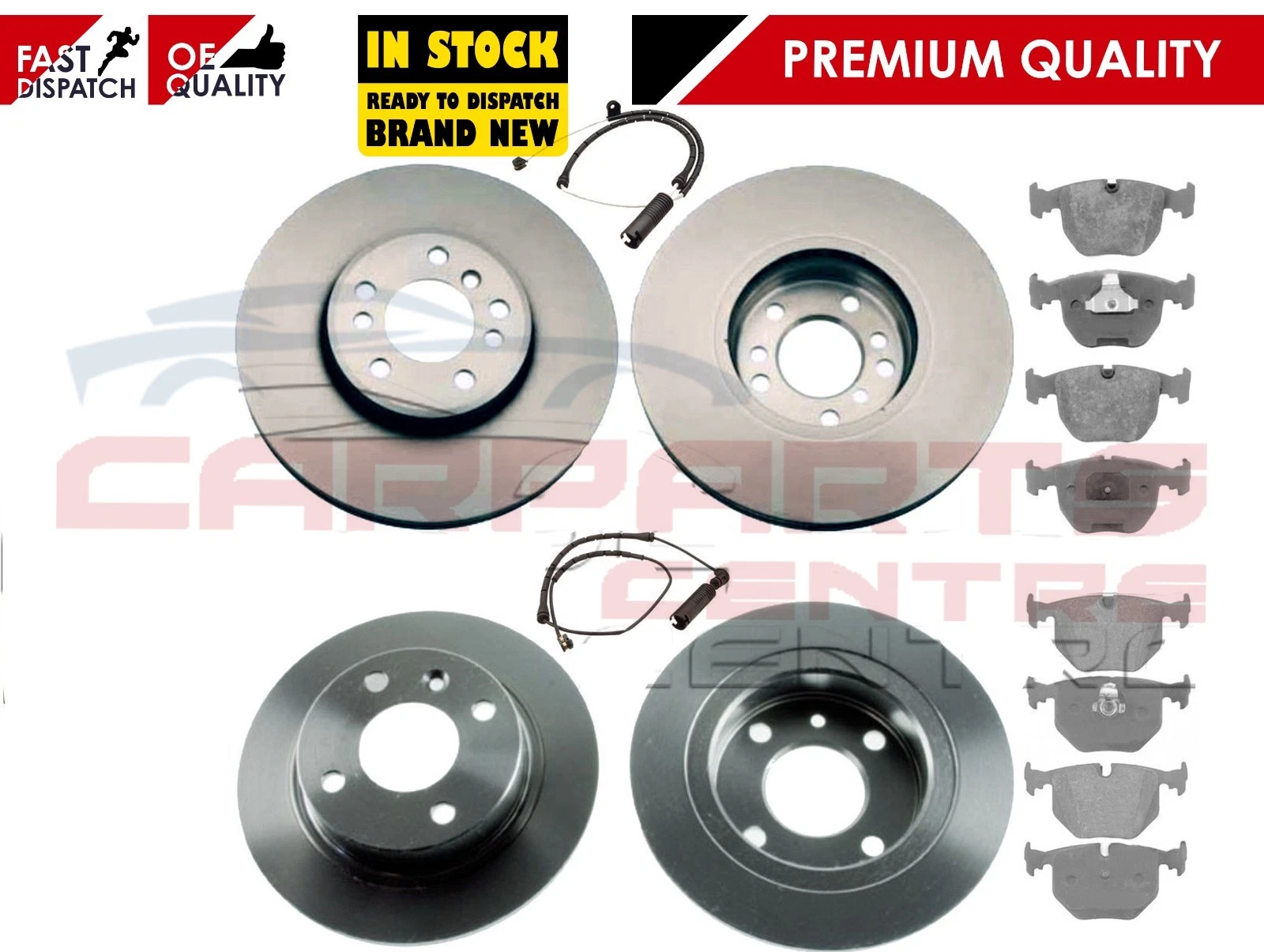 s-l1600 (12) FOR BMW X5 E53 3.0 D 3.0i 00-06 FRONT & REAR BRAKE DISC DISCS PADS SENSORS - Image 1