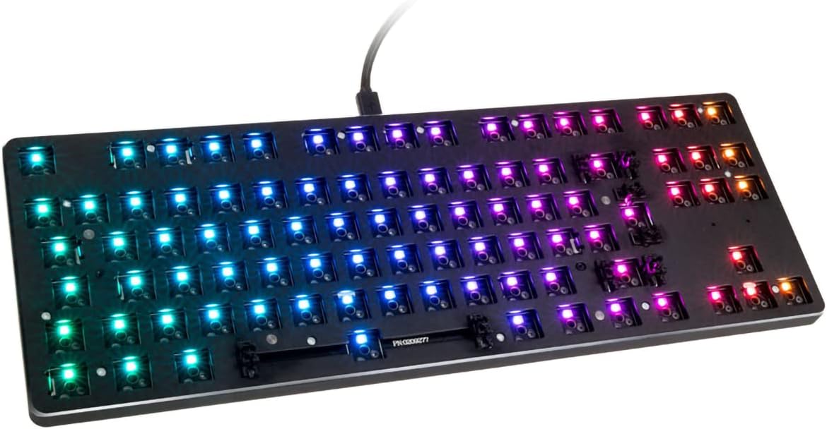 61IBlj1ixJL._AC_SL1200_ GLORIOUS Gaming GMMK TKL 85%, Barebones (Frame Only) - Mechanical Gaming Keyboard, Per Key RGB, Hotswap & Customisable - European/International ISO Layout - Black - Image 1