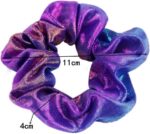 Hair Scrunchies, 8 Pack Shiny Metallic Scrunchies Elastic Hair Ties Colorful Mermaid Hair Bands Ponytail Holders Soft Hair Scrunchy Bobbles Hair Accessories... - Image 2