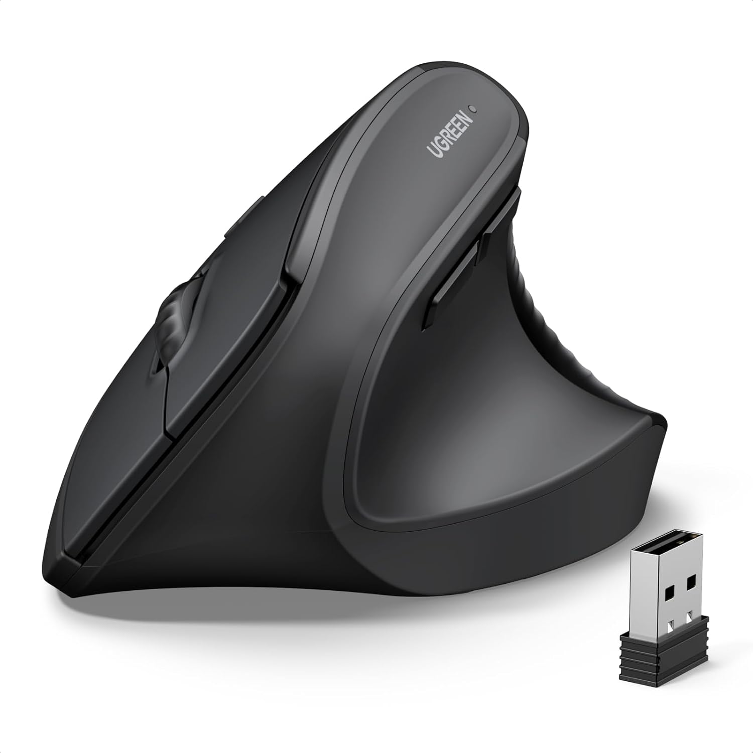 61qIb+xE0+L._AC_SL1500_ UGREEN Ergonomic Wireless Mouse, Bluetooth 5.4&2.4GHz Dual Modes Computer Mouse, 12-Month Battery, 4 Adjustable DPI 4000/2000/1600/1000, Silent 6-Buttons, for Windows/macOS/Android, Laptop/PC, etc. - Image 1