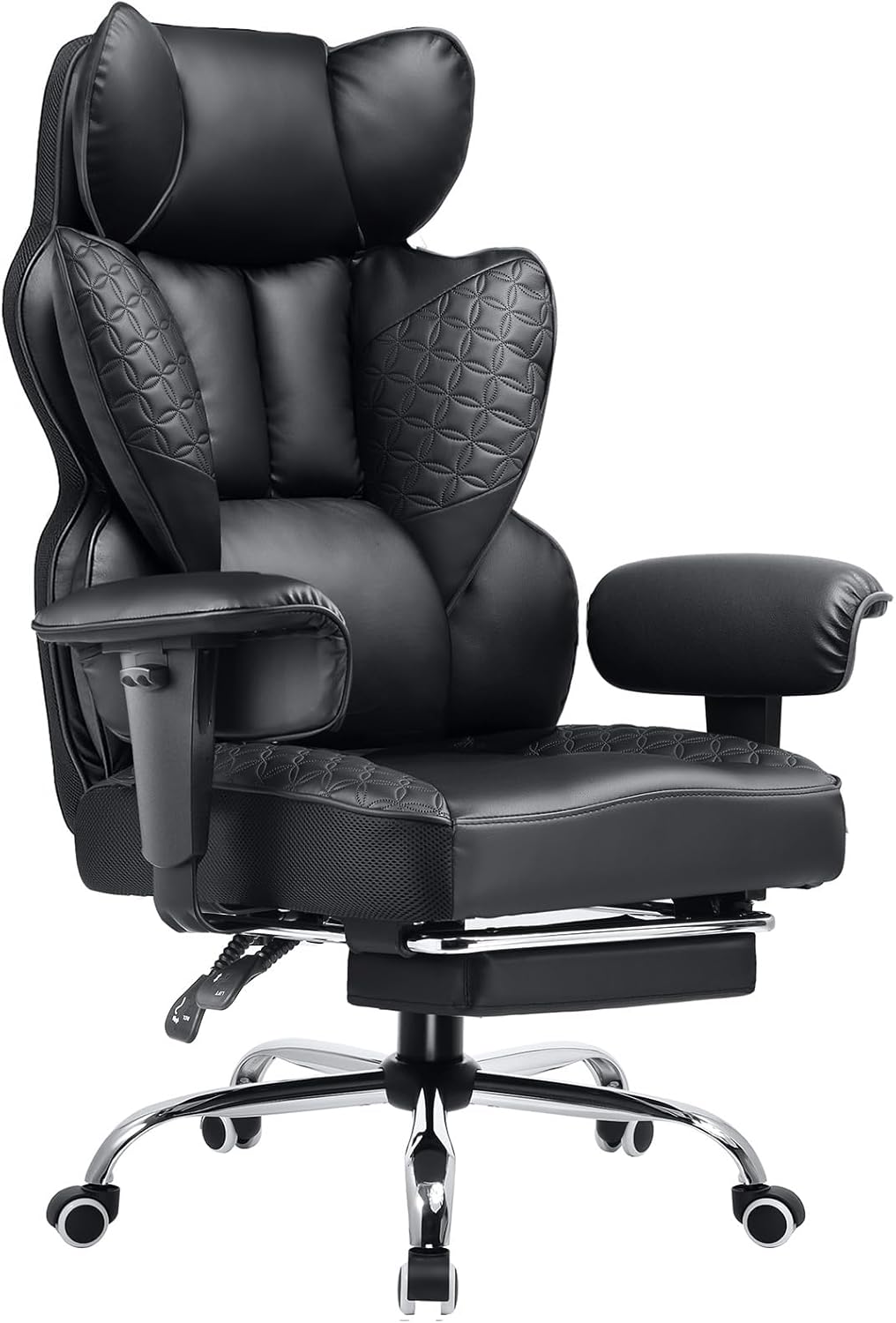 61wuDeR2kIL._AC_SL1500_ COMHOMA Big and Tall Office Chair Heavy Duty Executive Desk Chair with Footrest, Ergonomic High Back PU Leather Swivel Reclining Computer Chairs for Home - Image 1