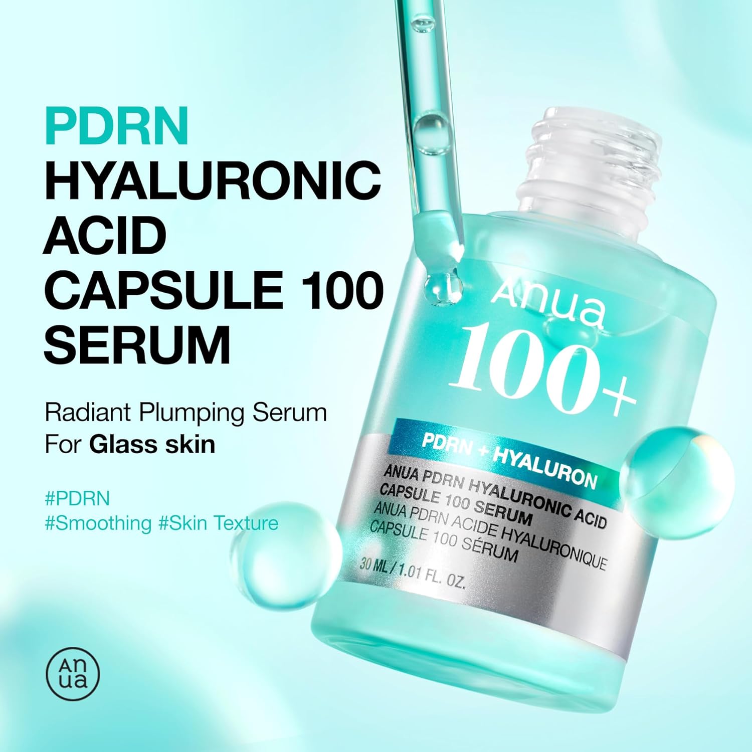 713gnJNaBVL._AC_SL1500_ Anua PDRN Hyaluronic Acid Capsule 100 Serum, Radiant Face Serum, Salmon DNA, Hyaluronic Acid, Hydration, Moisture Plumping Effect, Lightweight, Glass Skin,... - Image 1