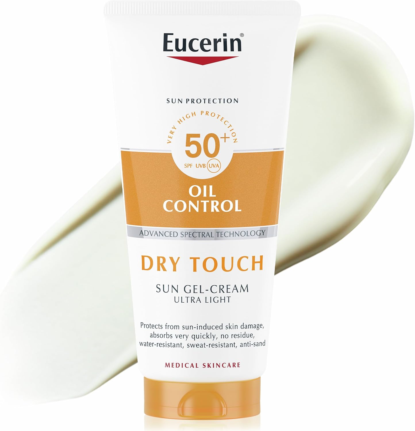 716qGFlGwQL._AC_SL1500_ Eucerin Sun Body Oil Control Gel-Cream SPF 50+ 200ml, Ultra-Light Dry Touch Gel Sun Cream for Oily Skin, Fast-Drying Sunscreen with Oil Control Technology, Water-Resistant - Image 1