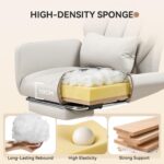 Warmiehomy Big and Tall Office Chair for Home, Cross Legged Office Chair with Footrest, Ergonomic Heavy Duty Office Chair with 155° Recline & Armrests, Computer Desk Chair 72 * 50 * 120CM (White) - Image 7