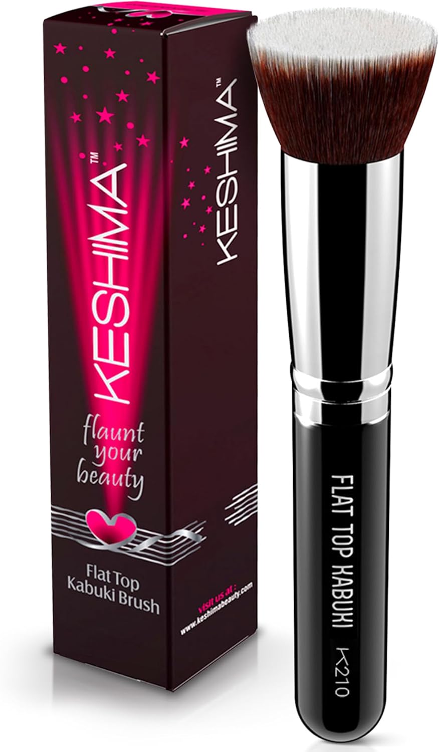 71ZrElBiL4L._AC_SL1500_ (1) Flat Top Kabuki Brush By Keshima - Premium Foundation Brush, Buffing Brush, Blending Brush, Face Brush - Image 1