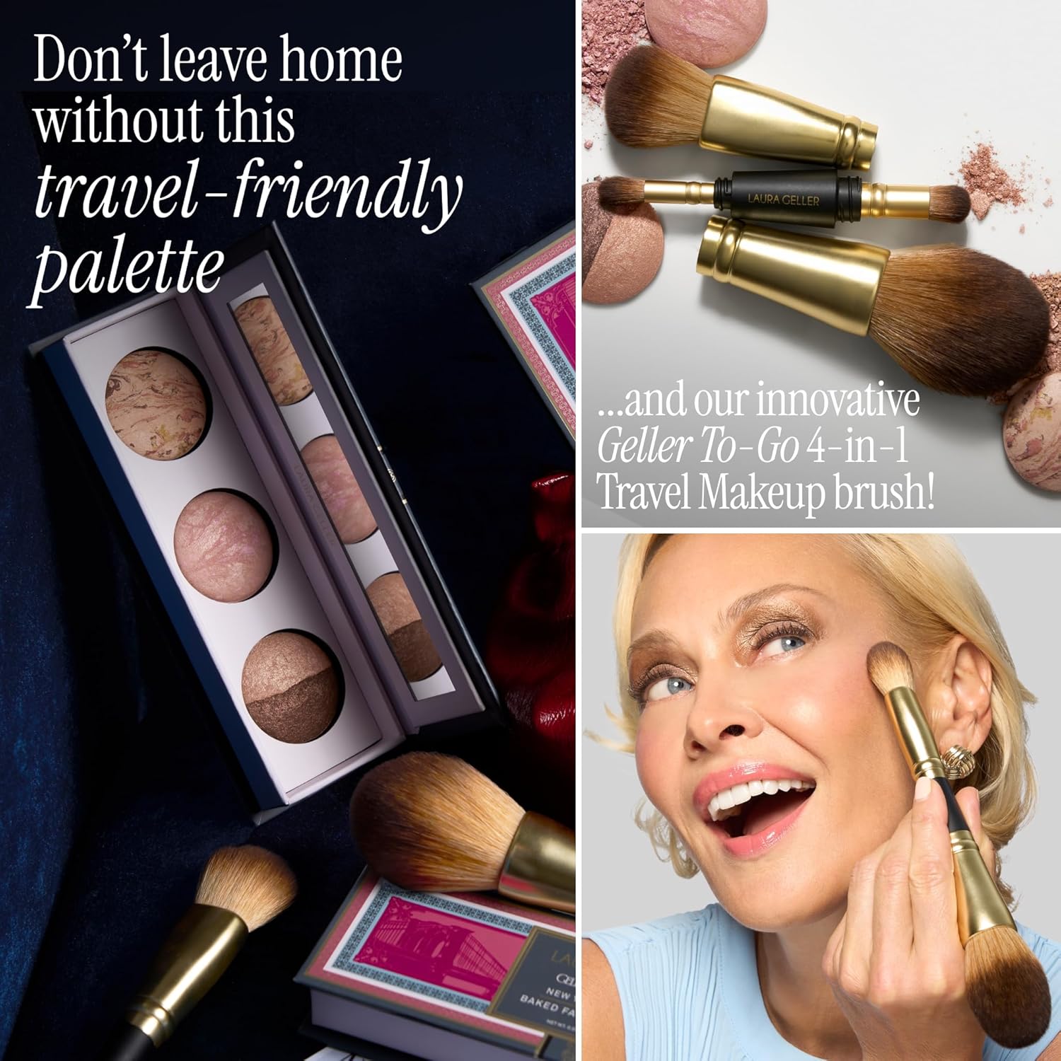 81WrPMuZM9L._AC_SL1500_ (1) Laura Geller Beauty Geller's Greatest - Travel-Friendly Makeup Compact for Mature Skin (New York Minute Face & Eye Palette) - Image 1