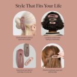 Kitsch Flat Claw Clips for Women - Strong Grip, Comfortable Design | Durable Plastic, Glossy Finish | Lay Down Claw Clip | For All Hair Types | Ideal Gifts for Women - Terracotta, 3pcs - Image 2