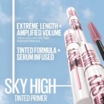 Maybelline New York Lash Sensational Sky High Serum Infused Lash Primer for Mascara, Lengthening, Thickening, Tinted and Washable Formula, Soft Black, 1 Count - Image 4