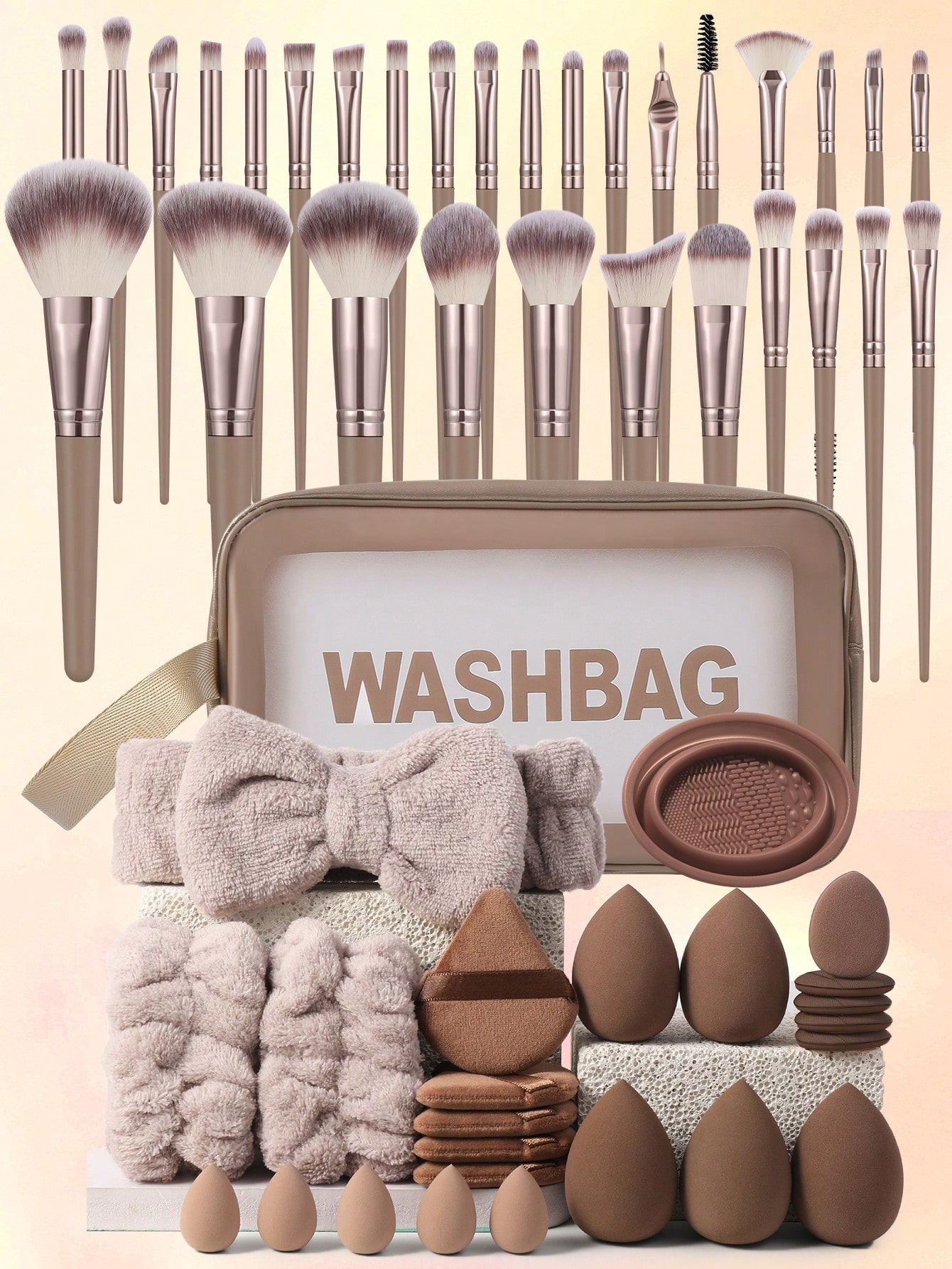 http___img.ltwebstatic.com_images3_spmp_2024_09_25_53_172724595372b0303db89b078c93bdc18342f5da82 55pcs Makeup Brush Set Includes Eye Shadow, Eyebrow, Foundation, Powder, Blush, Concealer, Highlighter Brushes, Super Soft Synthetic Bristles For Daily Facial Makeup - Image 1