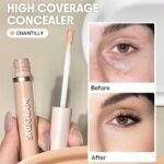 SHEGLAM Like Magic 12Hr Full Coverage Concealer-Chantilly  Matte Liquid Concealer Long Lasting Brightening Color Corrector Weightless All-Day Long Lasting Hydrating Concealer Brand Beauty Makeup Face Paint Cosmetic For Women Girls Perfect For Spring Summer Ideal For Y2K Fancy Fashion Suitable For Birthday Mother'S Day Gift Rave Party Ready Best Color