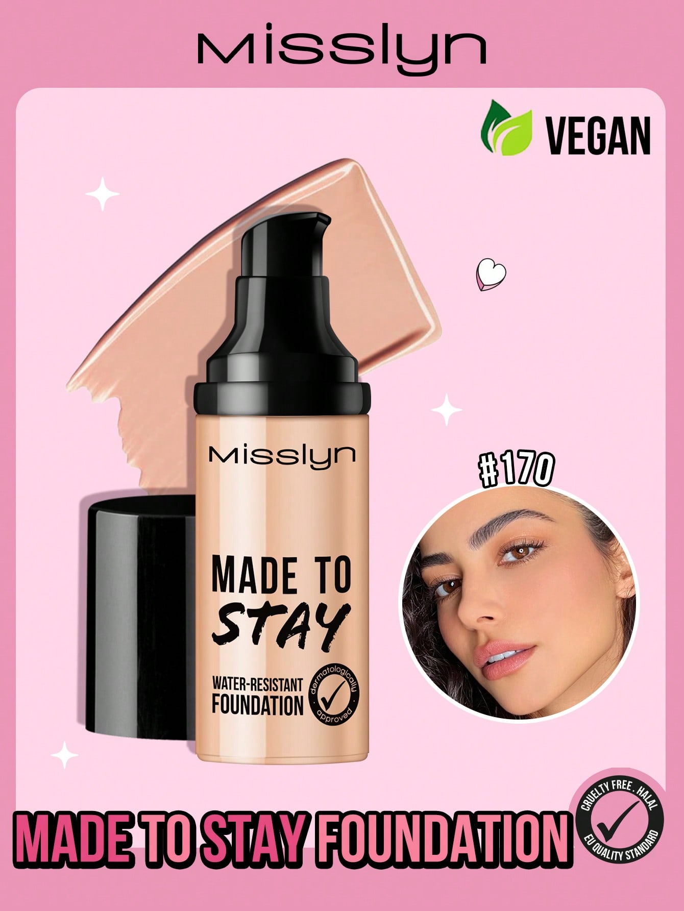 http___img.ltwebstatic.com_v4_j_spmp_2025_11_27_0b_1764231827b120db7e1c65962fdbbb8ce046e16376 Misslyn This Waterproof Foundation Is Long-Lasting And Transfer-Resistant, Providing Even Coverage, Waterproof And Smudge-Proof, With A Smooth Texture, Strong Concealing Power, And Nourishing For The Skin. It Is A Brand Beauty Product And A Facial Makeup Product Suitable For Women And Girls. It Is An Ideal Choice For The Winter Season And A Perfect Interpretation Of The Y2K Style, Fashionable And Versatile, Suitable For Birthdays, Valentine's Day, Parties, New Year's And Other Occasions. The Colors Are Versatile, Pure And Cruelty-Free. - Image 1