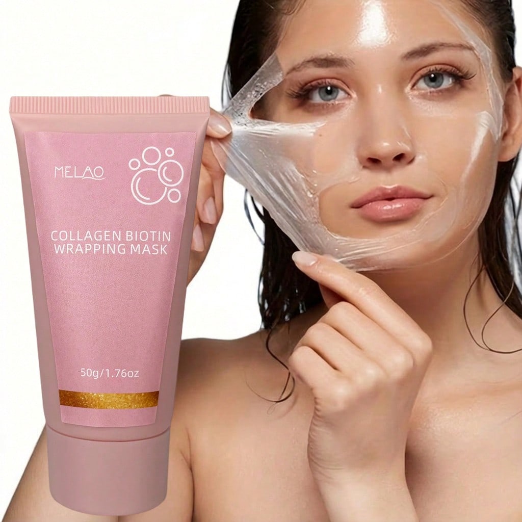 MELAO Melo Collagen & Biotin Face Mask, Deep Hydrating & Nourishing Overnight Mask, Brightening & Firming, Suitable For All Skin Types, 50g/1.76oz - Image 6
