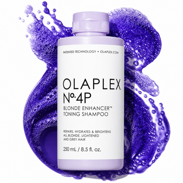 Olaplex Nº.4P Blonde Enhancer Purple Toning Shampoo: Neutralizes Brassiness & Strengthen | Repairs Damages & Hydrates Hair | For Coily, Curly, Straight, and Wavy, 250 mL / 8.5 Fl. Oz.
