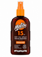 Malibu Sun SPF 15 Non-Greasy Dry Oil Spray for Tanning, Tan Enhancing & Moisturising Body Oil Mist, Water Resistant, 200ml