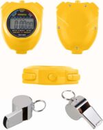 Vicloon Sport Stopwatch Timer, Professional Digital Sport Timer with Stainless Steel Whistle, Large LCD Display Suitable for Football, Basketball, Running,... - Image 5