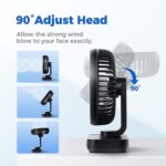 OCOOPA USB Desk Fan, 4000mAh Rechargeable Battery Operated Table, 4 Speeds 5 Inch Mini Portable, Strong Airflow Quiet Operation, Easy to Disassemble Desktop for Office Worker - Image 6