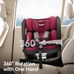 Feakaou 360 Car Seat with ISOFIX - Newborn to 12 Years Children, i-Size (ECE R129/E4) Rotating Swivel Baby Car Seat,Group 0+1/2/3 (40-150cm),Rear Facing for... - Image 4