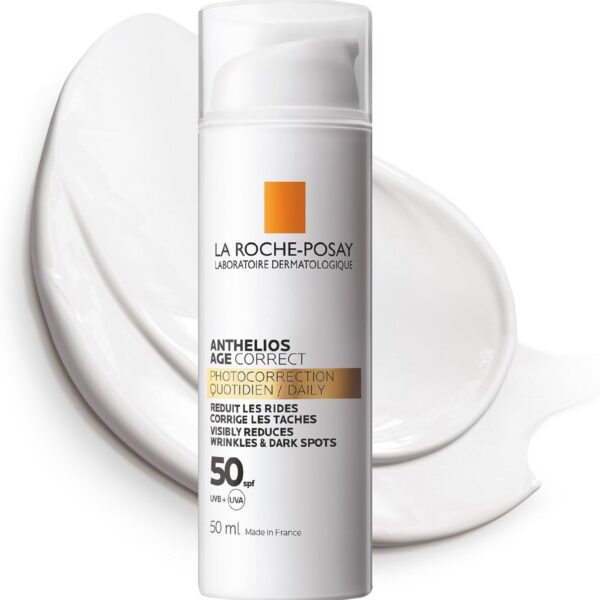 La Roche-Posay Anthelios Age Correct SPF50, Anti-Ageing Daily Sunscreen With Hyaluronic Acid, Niacinamide & Phe-Resorcinol, 24 Hour Hydration,...