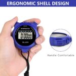 Vicloon Sport Stopwatch Timer, Multi-Function Sport Digital Stopwatch Large Display, Single Lap /Split Memory Stopwatch with12/24 Hour Clock Alarm Calendar... - Image 3