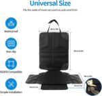 2pcs Car Seat Protectors,Leather Seats Protectors For Child Car Seats With Non-Slip Bottom Waterproof Large Mesh Pockets (black) - Image 2