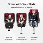 Feakaou 360 Car Seat with ISOFIX - Newborn to 12 Years Children, i-Size (ECE R129/E4) Rotating Swivel Baby Car Seat,Group 0+1/2/3 (40-150cm),Rear Facing for... - Image 5