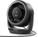 Diveblues TurboBreeze Portable Turbo Desk Fan 5’’, USB Fan Silent Powerful Wind Up To 6m/s, LED Display, 5 Wind Gear, 360° Adjustable Tilt, Mini Desktop Fan for Office, Home, Bedroom, kitchen`