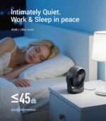 Diveblues TurboBreeze Portable Turbo Desk Fan 5’’, USB Fan Silent Powerful Wind Up To 6m/s, LED Display, 5 Wind Gear, 360° Adjustable Tilt, Mini Desktop Fan for Office, Home, Bedroom, kitchen` - Image 3