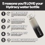 Hydracy Water Bottle with Time Marker -Large 1 Litre BPA Free Water Bottle -Leak Proof Gym Bottle with Fruit Infuser Strainer & Times to Drink -... - Image 2