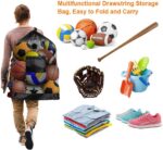 Extra Large Football Mesh Bag, Drawstring Bag with Adjustable Shoulder Strap, Waterproof Storage Bag for Basketball, Football, Rugby Ball, Volleyball - Image 6