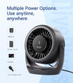 Diveblues TurboBreeze Portable Turbo Desk Fan 5’’, USB Fan Silent Powerful Wind Up To 6m/s, LED Display, 5 Wind Gear, 360° Adjustable Tilt, Mini Desktop Fan for Office, Home, Bedroom, kitchen` - Image 4