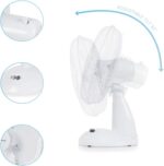 Signature 9” 2 Speed Desk Fan with Oscillation, Adjustable Tilt, White, S40008 - Image 2