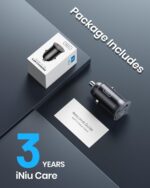 INIU Car Charger, Cigarette Lighter USB Charger Total 60W [USB C 30W+USB A 30W] 12V USB Socket, PD3.0 Fast Charge Car Phone Charger Metal Adapter for iPhone... - Image 4