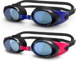 Kids Swim Goggles, 2 Pack Swimming Goggles for 8-15 Children Teenager, Quick Adjust Strap, Anti Fog, UV Protection, Waterproof
