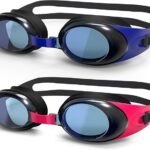 Kids Swim Goggles, 2 Pack Swimming Goggles for 8-15 Children Teenager, Quick Adjust Strap, Anti Fog, UV Protection, Waterproof