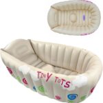 Crystals Inflatable Baby Bath Tub with Temperature Sensor, Foldable Infant & Newborn Baby Bath, Non Slip Support, Travel Toddler Mini Bathtub 0-12 Months