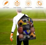 Extra Large Football Mesh Bag, Drawstring Bag with Adjustable Shoulder Strap, Waterproof Storage Bag for Basketball, Football, Rugby Ball, Volleyball - Image 4