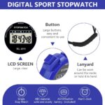 Vicloon Sport Stopwatch Timer, Multi-Function Sport Digital Stopwatch Large Display, Single Lap /Split Memory Stopwatch with12/24 Hour Clock Alarm Calendar... - Image 5