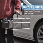 GUWINA Car Seat Storage & Storage, Front or Rear Seat, Cargo & Grocery Organization, with Lid and 1 Mesh Pockets, 2 Cup Holders have 4 Pockets... - Image 6