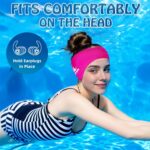 2 Pairs Swimming Headband with Earplugs - Adjustable Water Headband & Silicone for Adults,Keep Water Out and Hold Earplugs in - Swim Ear Band for Surfing, Diving, Pool, and Sports - Image 2