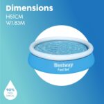 Bestway 6ft x 20in Blue Round Fast Set Inflatable Above Ground Pool - Image 4