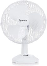 Signature 9” 2 Speed Desk Fan with Oscillation, Adjustable Tilt, White, S40008