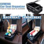 GUWINA Car Seat Storage & Storage, Front or Rear Seat, Cargo & Grocery Organization, with Lid and 1 Mesh Pockets, 2 Cup Holders have 4 Pockets... - Image 5