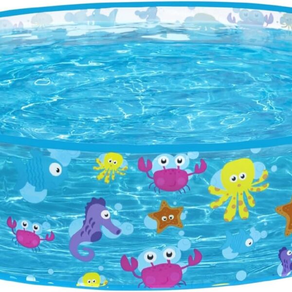 Bestway Sea Creature Paddling Pool Kiddie Swimming Pool, Inflatable Above Ground Pool, Outdoor Garden Pool, Blue, 48 x 10 Inch