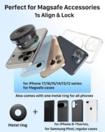 YOSH for MagSafe Car Mount, Vacuum Magnetic Phone Holder, 22×N56 Magnets & 300N Vacuum Suction, 360° Rotating Longer Arm for Dashboard & Windscreen,... - Image 7