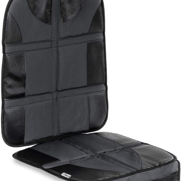 Hauck Sit on Me Car Seat Protector for Child Seats Compatible with ISOFIX, Rear-Facing Car Seats and Infant Carriers, Car Seat Organizer, 47 x 97 cm, Grey